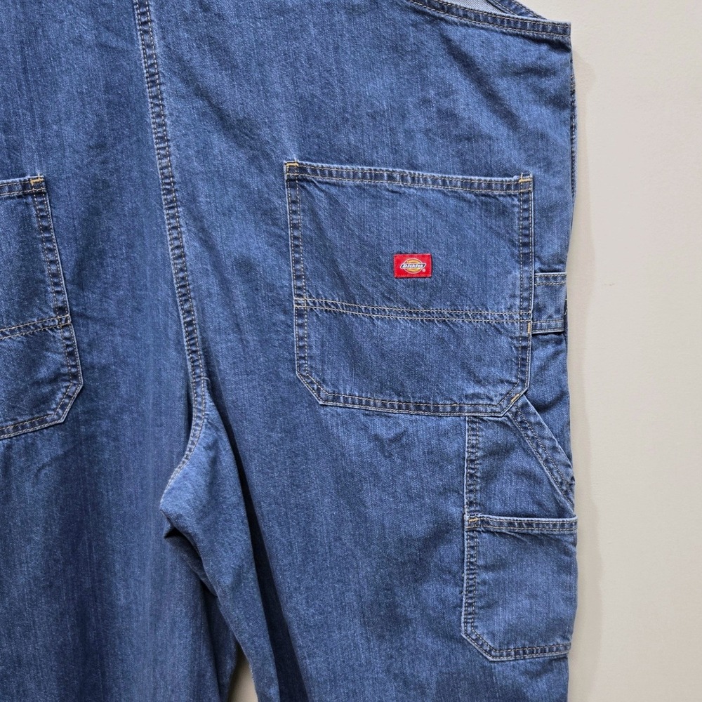 Dickies Denim Bib Overalls‎ Mens 2XL Indigo Carpenter Workwear Dungarees Utility - Picture 5 of 7